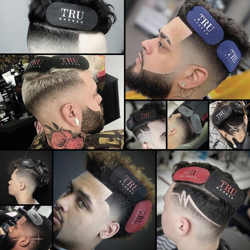 TRU BARBER HAIR GRIPPERS Â® BUNDLE PACK 6 PCS for Men and Women - Salon and Barber, Hair Clips for Styling, Hair holder Grips (Black/Red) - Image 2